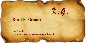 Kosik Gemma névjegykártya